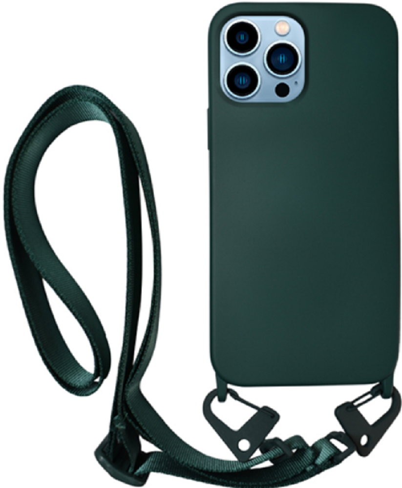 Vivid Silicone Strap - Θήκη Σιλικόνης με Λουράκι Λαιμού - Apple iPhone 13 Pro - Pine Green (VISISTRAP197PINEGR)