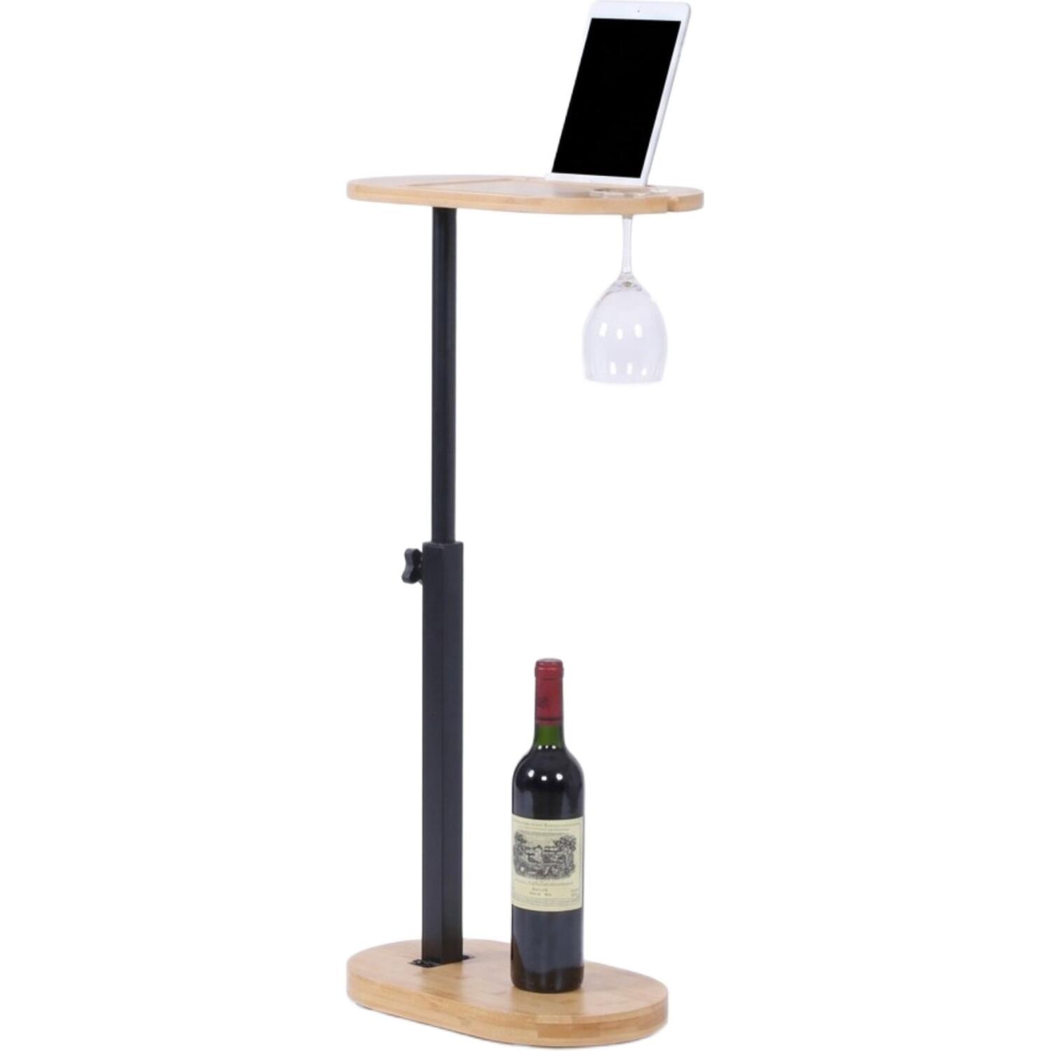 Βοηθητικό Τραπεζάκι Relaxdays C-Table Ρυθμιζόμενο από Μπαμπού με Θέσεις για Tablet / Κινητό & Ποτήρι - Natural / Black
