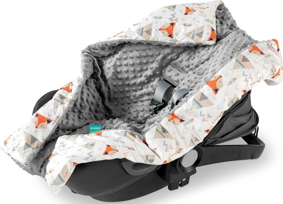 Βρεφική Κουβέρτα Navaris Baby Car Seat Blanket για Παιδικό Κάθισμα Αυτοκινήτου 70 x 90 cm Fox Design