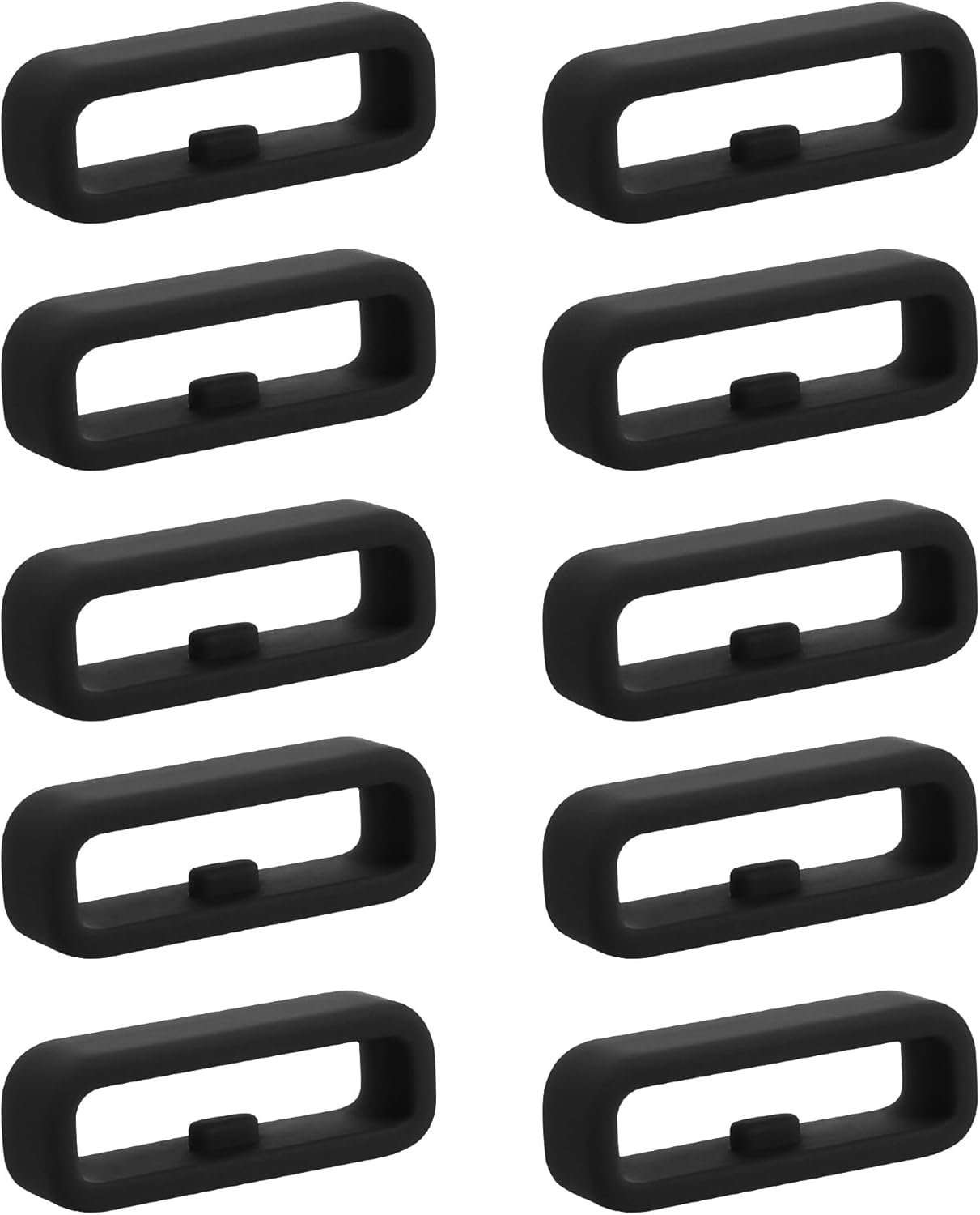 Βρόχοι Στήριξης KW Holder Loops Universal Θηλιές Σιλικόνης για Λουράκια Smartwatch 20mm 10 Τεμάχια Black