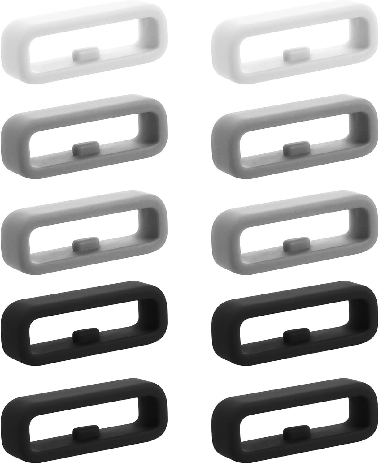 Βρόχοι Στήριξης KW Holder Loops Universal Θηλιές Σιλικόνης για Λουράκια Smartwatch 20mm 10 Τεμάχια Grey / Black / White