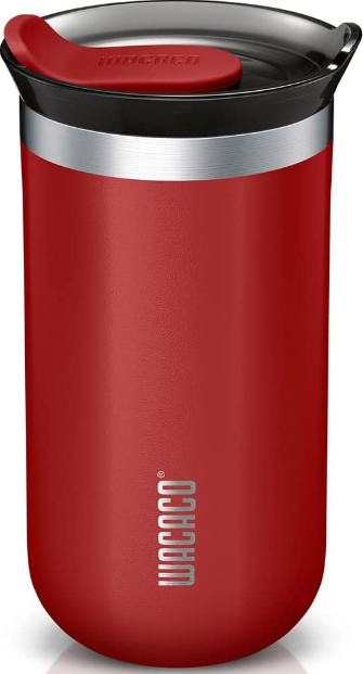 Wacaco Octaroma Lungo Travel Mug - Θερμός από Ανοξείδωτο Ατσάλι - BPA Free - 300ml - Carmine Red