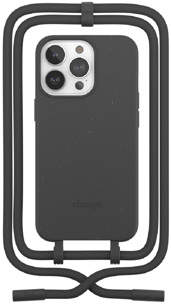 Woodcessories 2 in 1 Change Case - Βιοδιασπώμενη Θήκη με Αποσπώμενο Λουράκι - Apple iPhone 14 Pro - Black