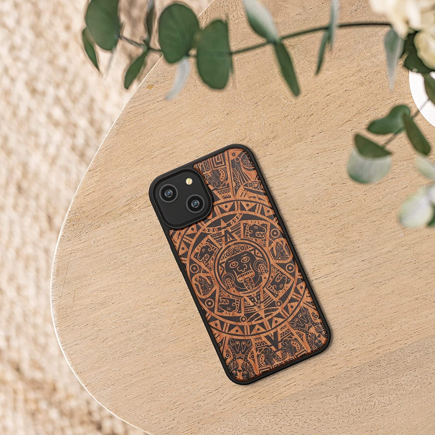 kw-mobile-skliri-ksilini-thiki-me-tpu-bumper-apple-iphone-14-cherrywood-mayan-calendar-light-brown-black-1.jpg