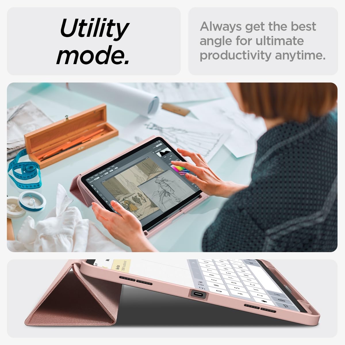 skliri-flip-ifasmatini-thiki-me-ipodoxi-apple-pencil-apple-ipad-air-13-inches-2024-spigen-urban-fit-rose-gold-4.jpg