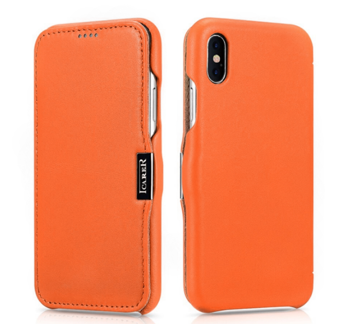 thiki-apple-iphone-x-xs-icarer-luxury-series-side-open-dermatini-orange-1.png